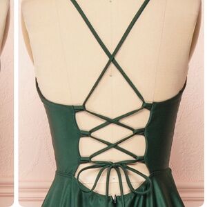 Green Satin-y maxi dress